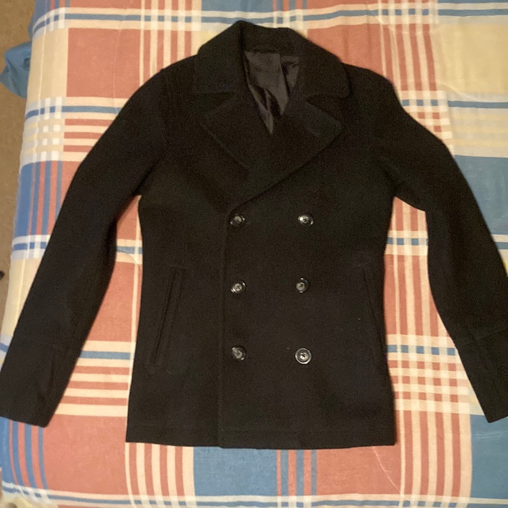 ASOS Black Peacoat (XS/XXS)